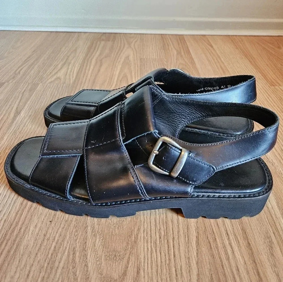 Cole Haan Leather Men's Fisherman Grandpacore Casual Black Sandals Shoes Size 10 - Picture 4 of 12